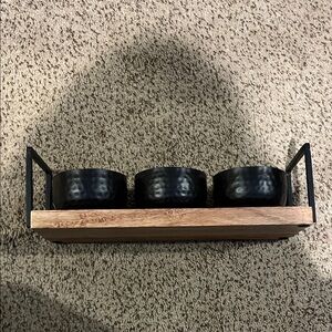 Black and Brown platter style with Bowls